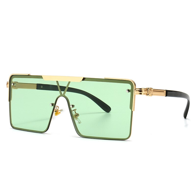 Merk dames brede vierkante montuur heren zonnebril modieuze delicate zonnebril heren straatfotografie oceaan schaduw bril: Groente