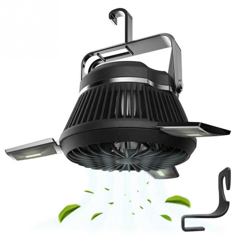 Pesca ABS, supervivencia, acampada al aire libre, senderismo, verano, ventilador para tienda Solar LED