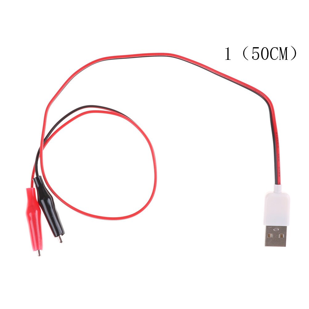 Pinzas de cocodrilo con alambre 50cm/75cm USB macho adaptador de conector de alimentación de prueba de Cable lleva cocodrilo pinza Cocodrilo, pinza de prueba para cobre: 0.5m