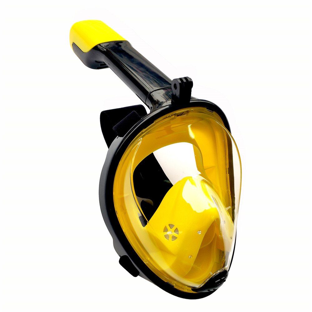 Farve hel ansigts snorkelmasker 180 visning anti-dug anti-lækage snorkel scuba svømme maske undervands dykker maske: S02 / S / m