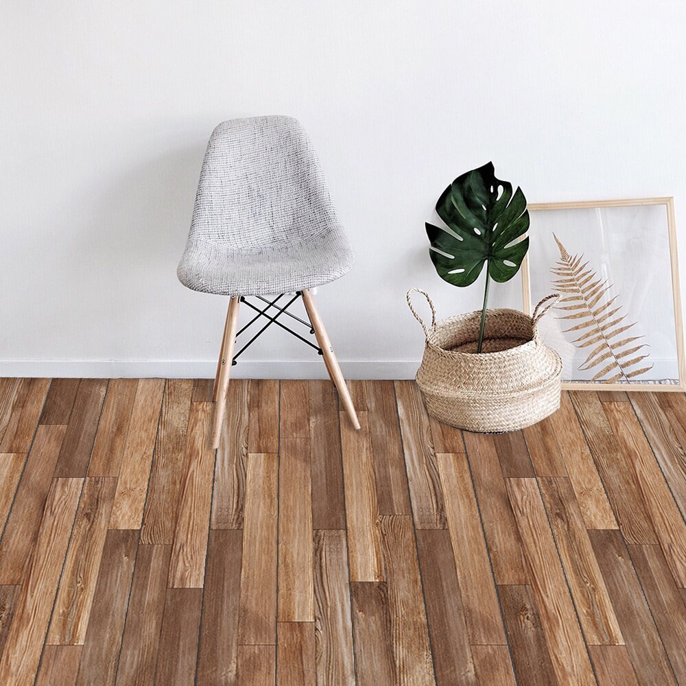 7Sheets/Set Houten Vloer Sticker Waterdichte Zelfklevende Floor Decoratieve Tegel Sticker Woonkamer Slaapkamer Huis Decoratie