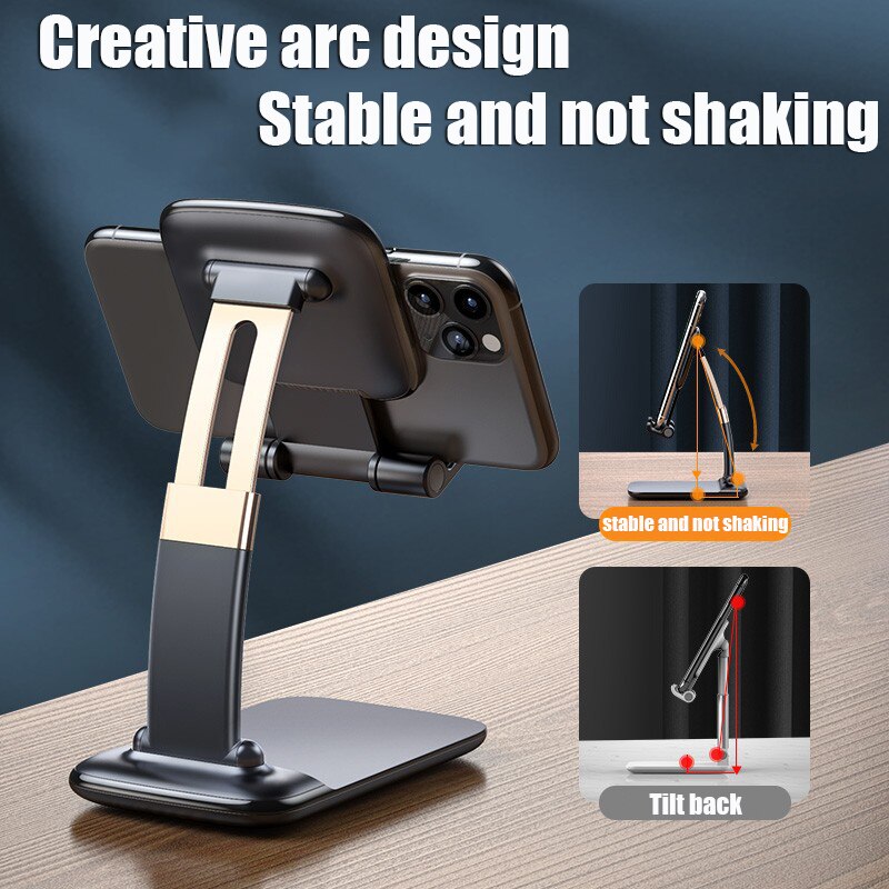 Universele Verstelbare Telefoon Houder Stand Voor Iphone 12 Pro Max Samsung Note 20 Ultra Ipad Tablet Opvouwbare Metalen Houder Bureau stand