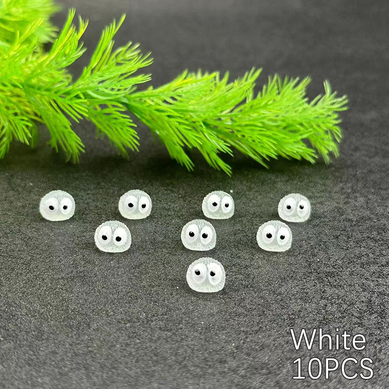 10 Stücke Leuchtende Briketts Elfen Schwarze Kugel Sprit Ente Figur Wohnkultur Leuchtende Miniatur Gebühr Garten Dekoration Zubehör: dunkel khaki