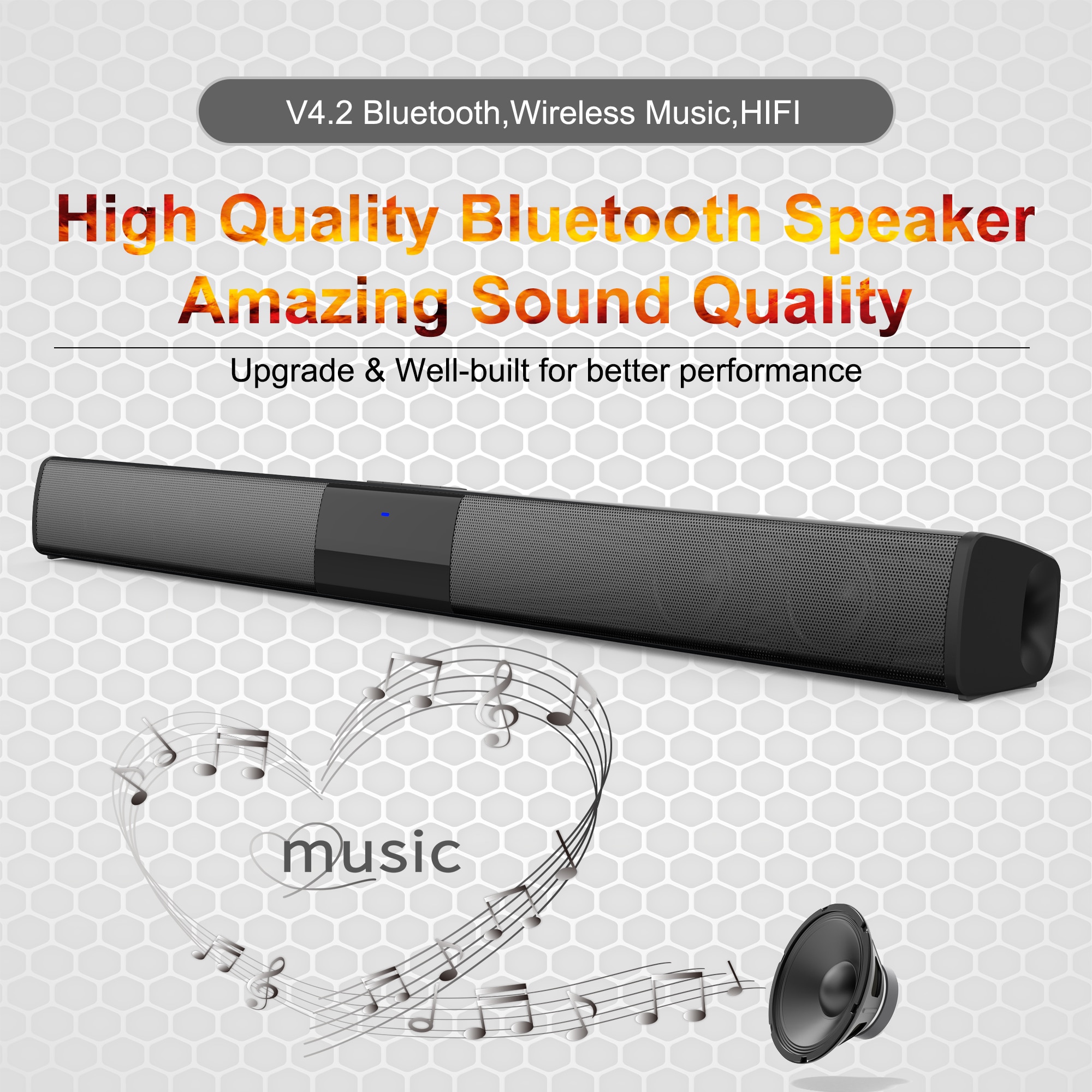 casa theater HIFI Portatile Senza Fili di Bluetooth Altoparlanti colonna stereo basso suono sbarra FM Radio USB Subwoofer per computer TV Telefono