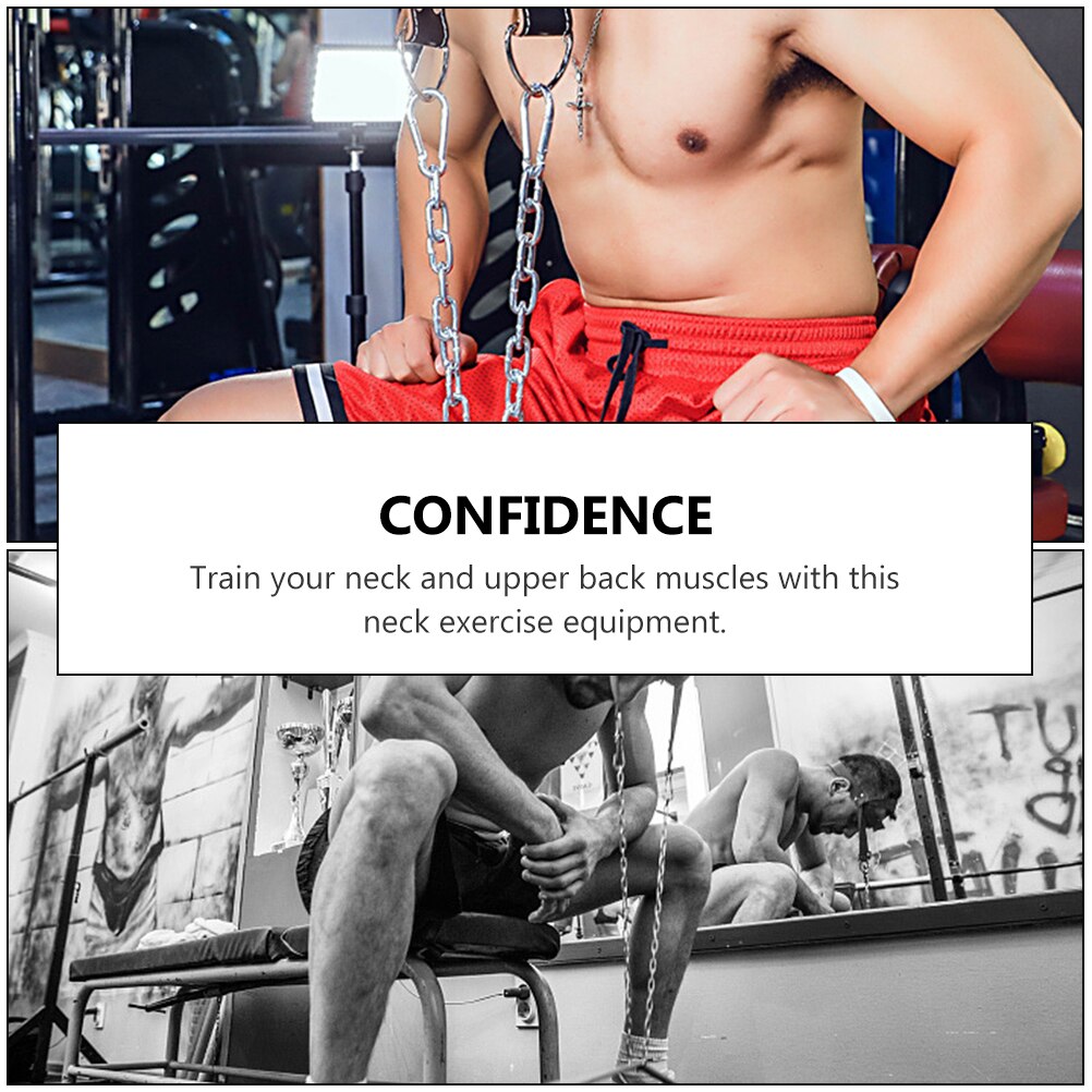 Weight Lifting Head Leather Harness Fitness Equipment for Stronger Neck (Black)