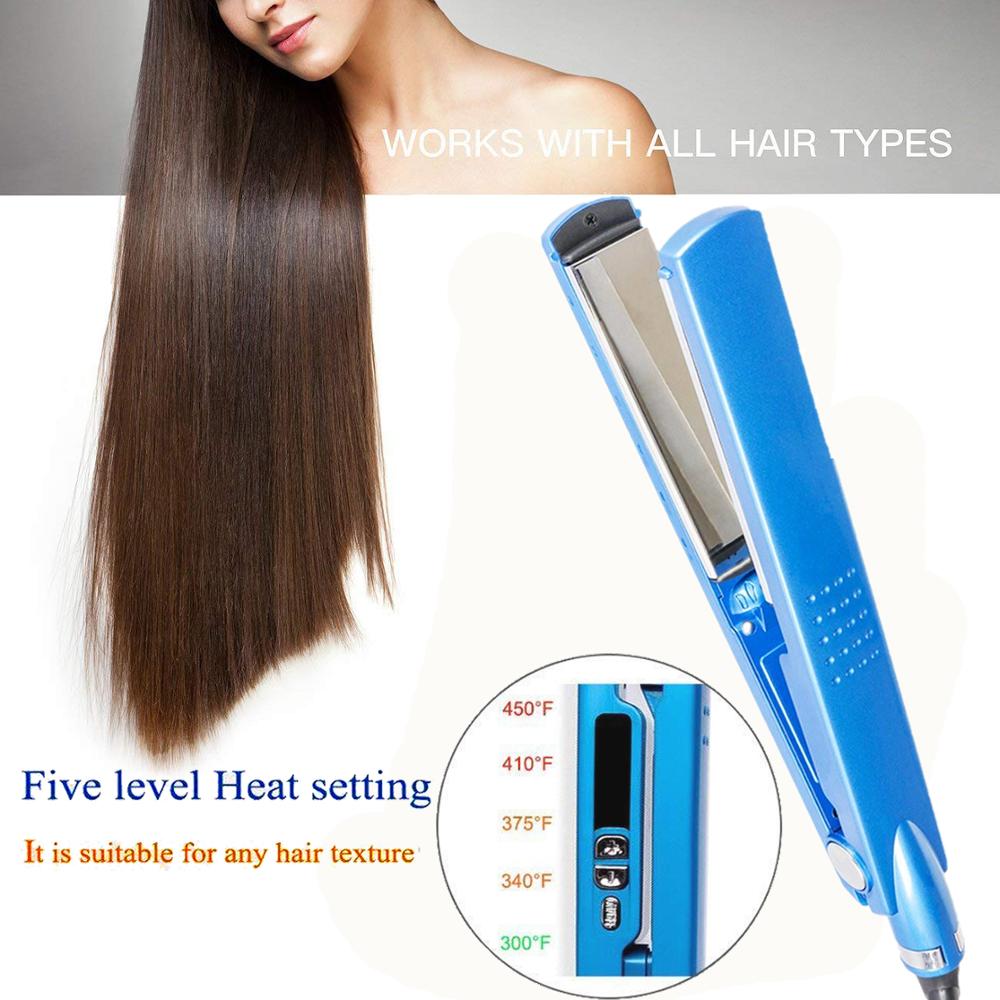 Electric 450 F Hair Straightening Flat Iron Nano Titanium Plate temperature Fast hair straightener Curler Salon Hair Styler Tool