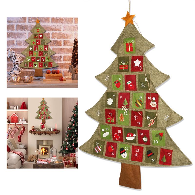 Hanging Christmas Advent Calendar Countdown To Christmas Tree Christmas Countdown Calendar Year Xmas Decor