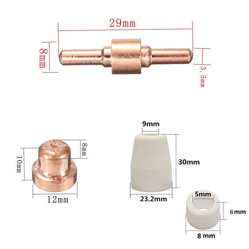 75pcs Air Plasma Cutter Consumables Extend Cutter Accessories For Cutter Welding Torch Electrodes Tips Nozzles Fit CUT40 CUT50