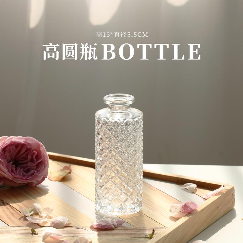 Maceta de estilo nórdico para decoración del hogar, Mini florero de vidrio, decoración transparente para sala de estar, romántico francés: I