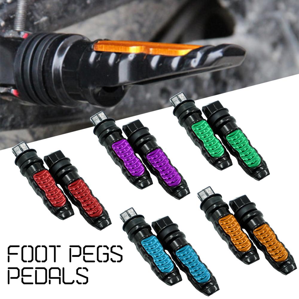Reposapiés Universal de aluminio para motocicleta, pedales traseros para moto, modificación de Pedal, 2 unids/set por juego