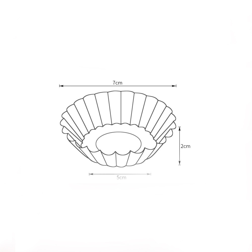 20Pcs Ei Taart Aluminium Cupcake Cake Cookie Gevoerd Mold Mould Tin Bakken Tool Keuken Dessert Tool Enkele Maat 7X7X2Cm #1975