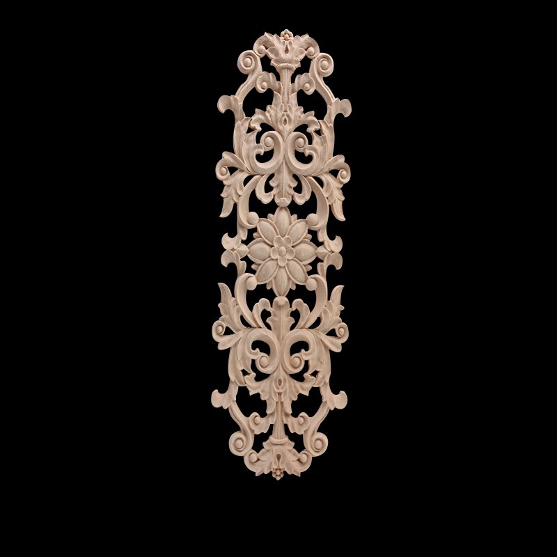 Apliques de madera Calcomanía para madera artesanía de madera tallada decoración Ornamental largo grande de goma muebles de madera ventana puertas de armario de esquina