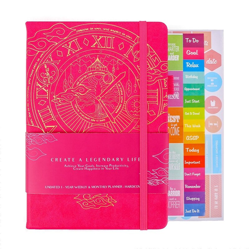 Hourly Schedule Edition Deluxe Weekly &amp; Daily Organizer with Time Slots Time Management Appointment Book: rose red