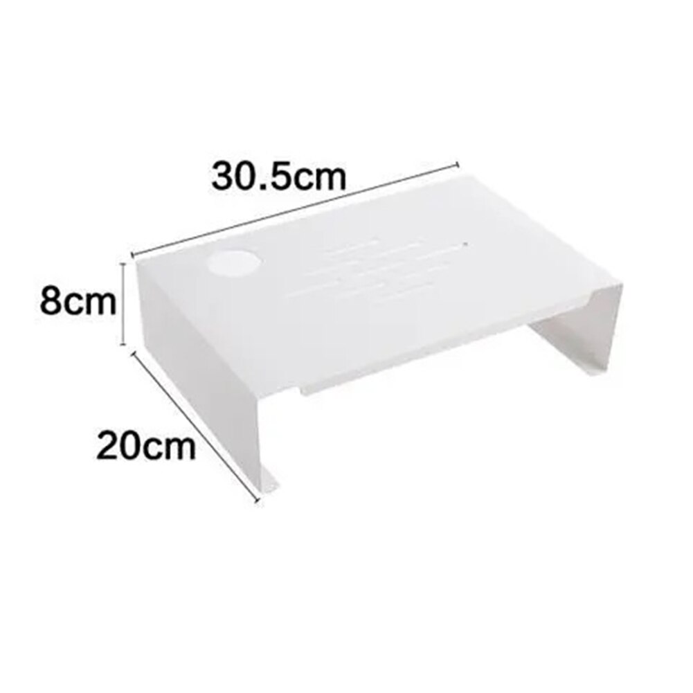 Computer Monitor Stand Riser Desk Laptop Organizer with Pen Panel Grooves and Cable Storage Hole for Home Office: Small White
