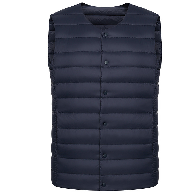 NewBang Matt Fabric Men Duck Down Vest Ultra Light Down Sleeveless Light Weight Windbreaker Male Gilet Outwear: M / Navy Blue