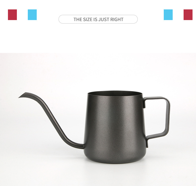 Black Played Coffee Jug Stainless Steel Pour Over Kettle Coffee Maker Gooseneck Drip Tea Pot Jug 350ml
