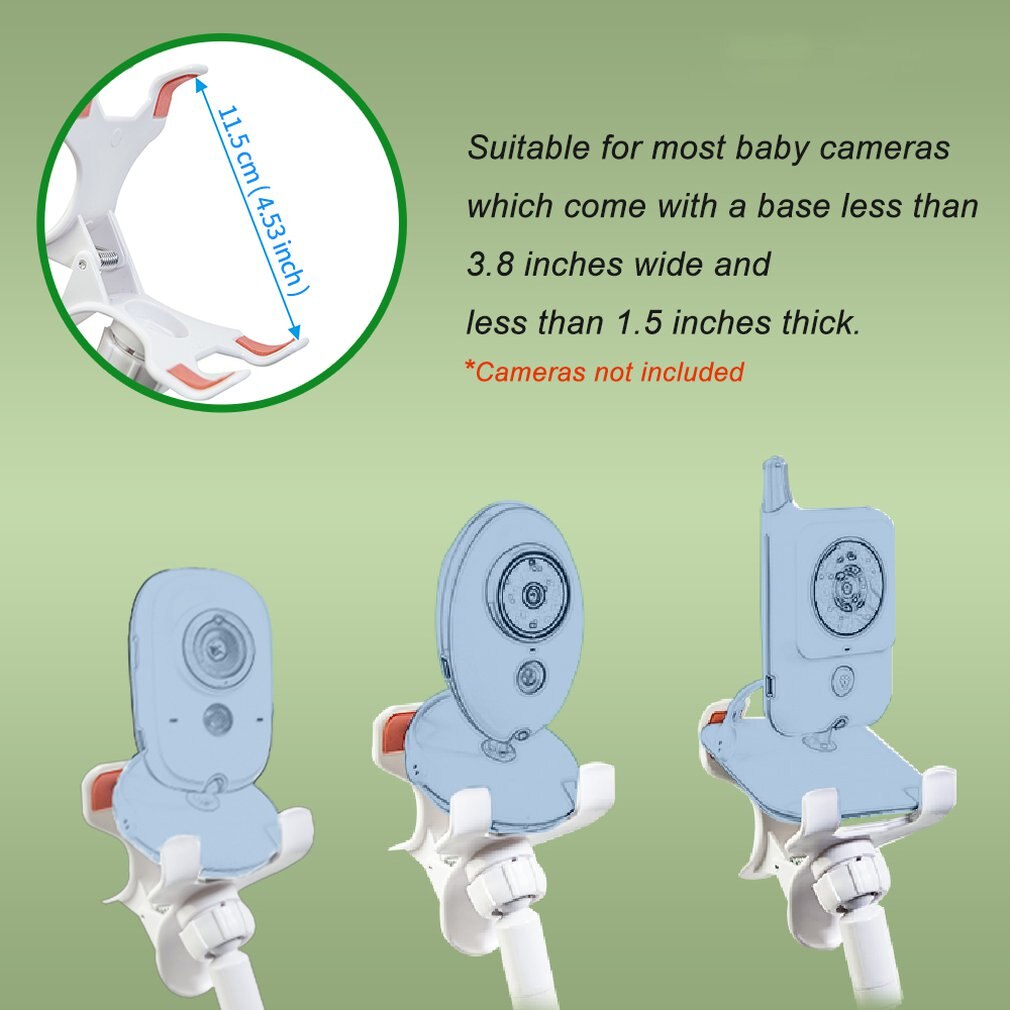 TakTark-Soporte universal para cámaras de seguridad para bebés, base de cuello largo ajustable de múltiples funciones, modelo C80, en color blanco para monitores de vigilancia de recién nacidos
