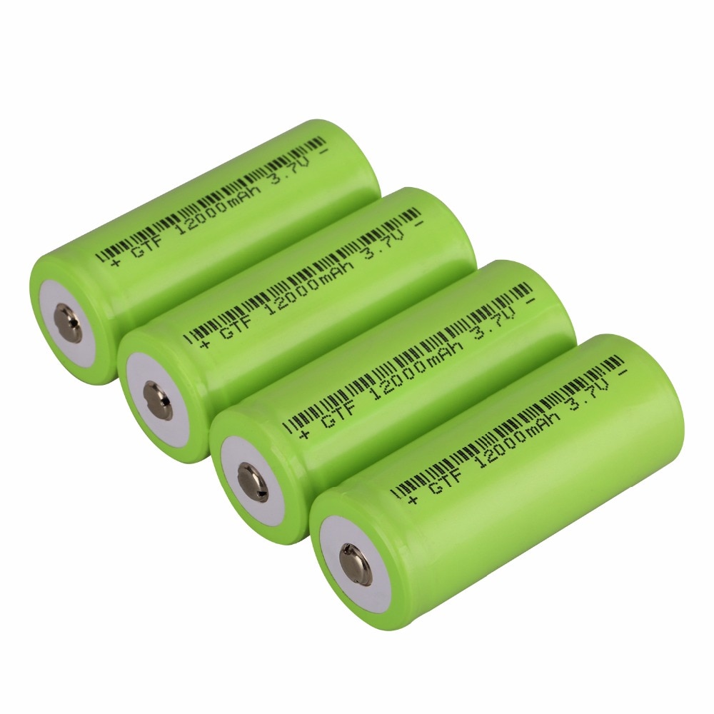 GTF 26650 Battery 3.7V 12000mAh Rechargeable Li-ion Battery for Flashlight Torch rechargeable Battery accumulator battery