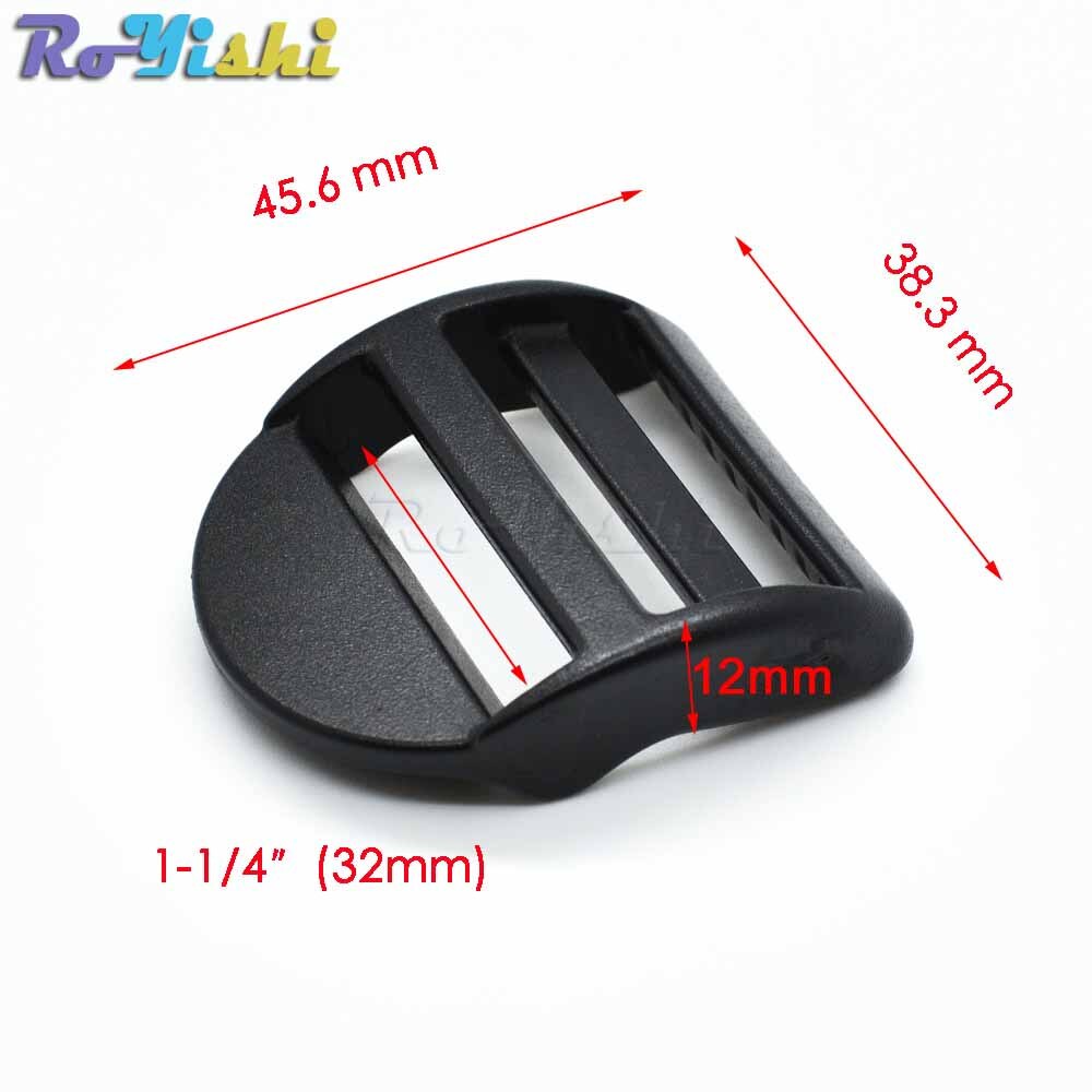 10 st/förpackning plast stege lås reglage spännen ryggsäck band svart band 20mm 25mm 32mm 38mm 50mm: Vävstorlek 32mm