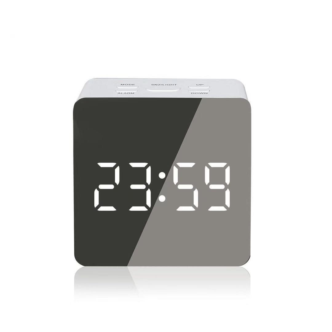 LED Alarm Clock Watch Table Voice Control Digital Wood Despertador Electronic Desktop USB/AAA Powered Clocks Table Decor: square