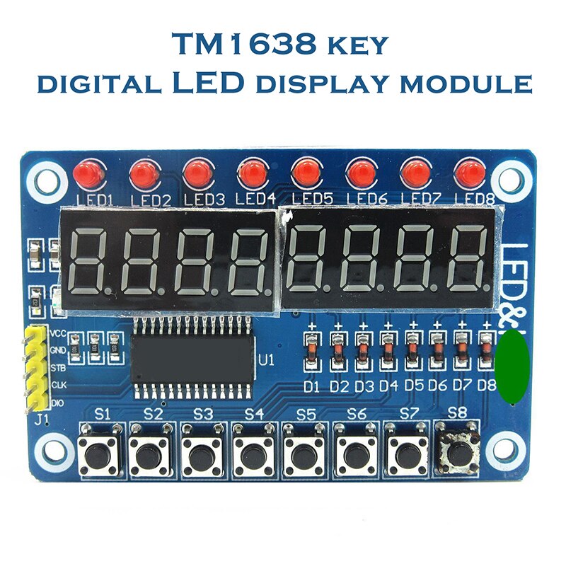 TM1638 Sleutel Display Module Voor Avr 8-Bit Digitale Led Buis 8-Bit Wavgat: Default Title