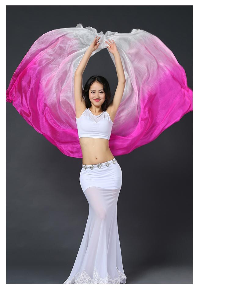 SJ005-velo de danza del vientre para mujer, de seda de tamaño de 260x114cm, velos de baile profesionales para mujer, accesorios para actuación en escenario, SJ005: SJ005C