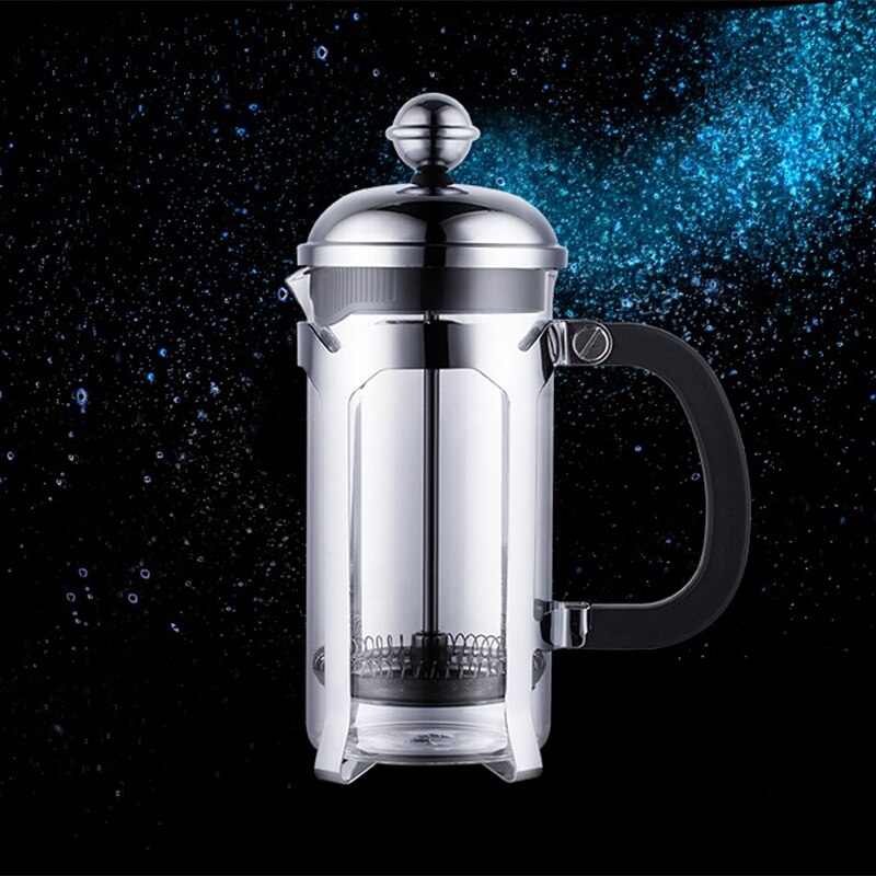 French Press Coffee/ Tea Brewer Coffee Pot Coffee Maker Kettle 1000ML Stainless Steel Gl for Coffee Drinkware
