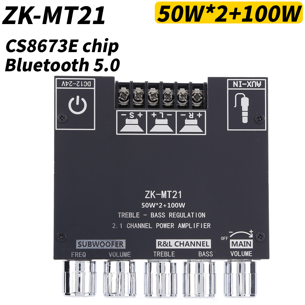 ZK-MT21 Subwoofer digitale Leistungs verstärker platine Aux 12V 24V 2,1 Kanal Stereo verstärker modul 50 wx2 100W Bluetooth 5,0 Bass verstärker: Ursprünglich Titel