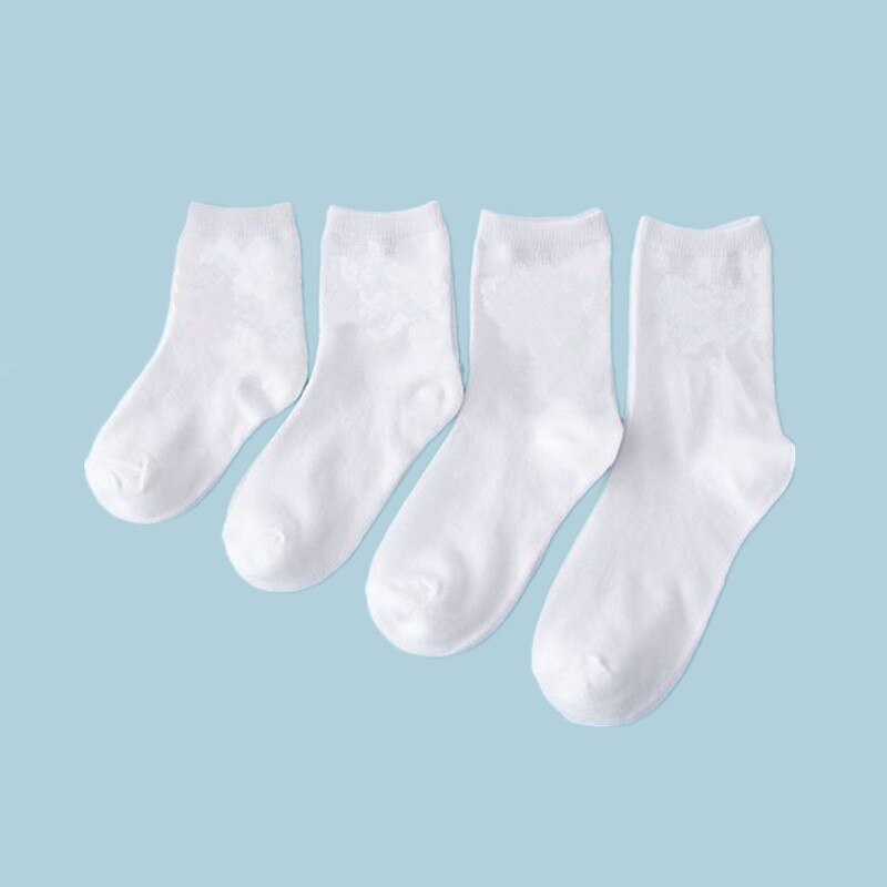 5 Pairs Spring Summer Autumn Winter Baby Socks Boys Girls Kids School Sport White Socks Soft Children Long Socks