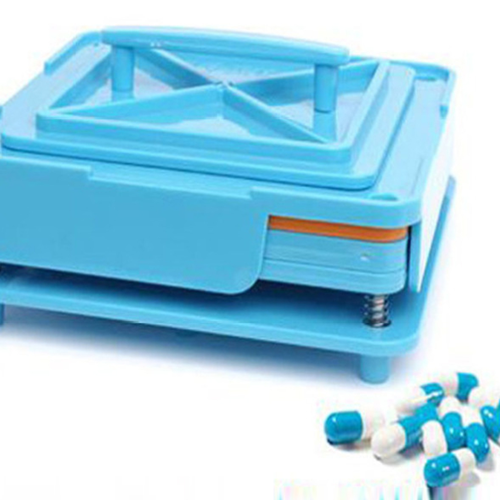 100 Holes Manual Capsule Filling Machine Capsule Maker Pharmaceutical Capsule Filler Filling Tool for Capsules Sky-Blue