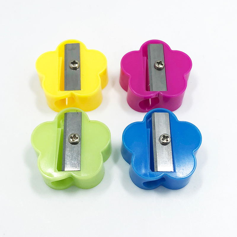 Sacapuntas pequeño multicolor de un solo orificio para niños, Sacapuntas de plástico manual para escuela primaria: C