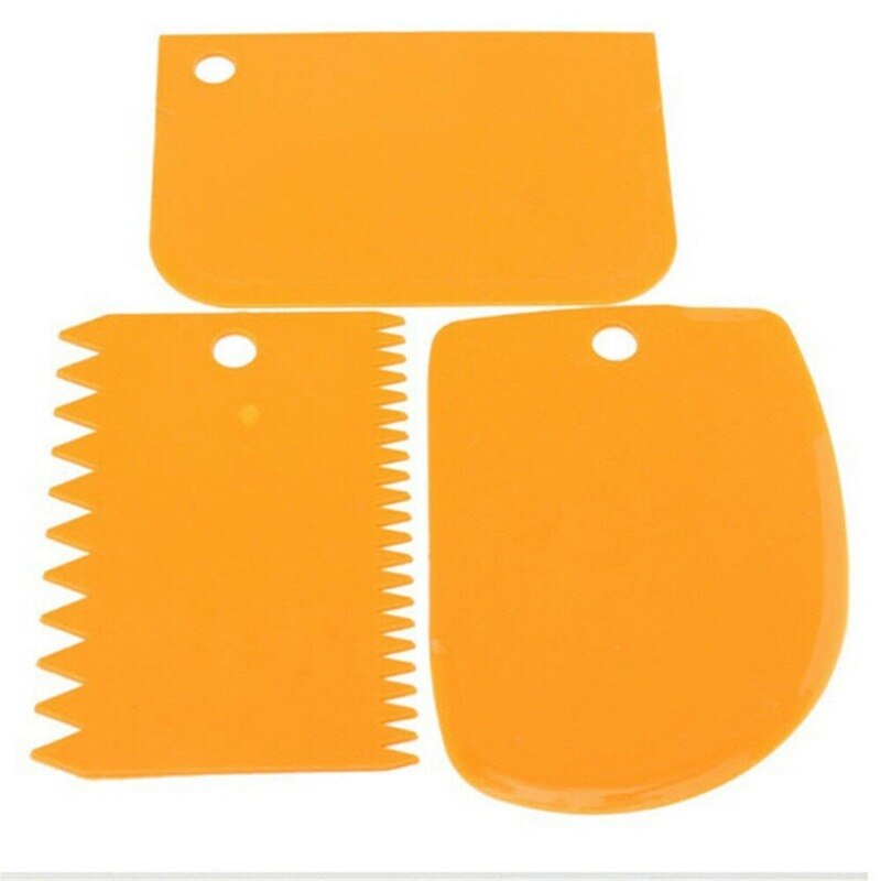 3 stuks/partij deeg taartvormpjes spatel voor taart crème schraper pasta uitstekers schraper onregelmatige tanden rand diy gladder