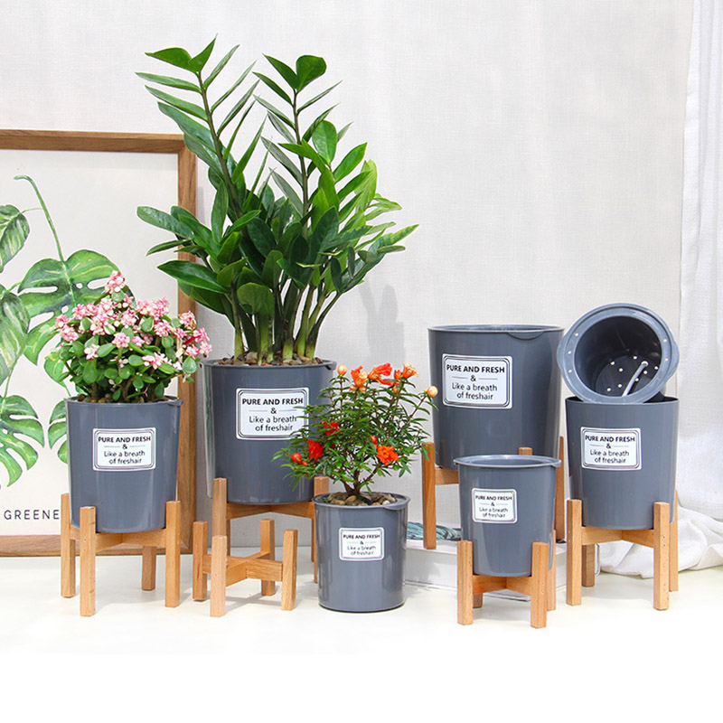 Plant Stand Indoor Wood Flower Pot Holder Wooden Display Potted Rack Modern Home Living Room Hotels Offices Gardening Decor Tool