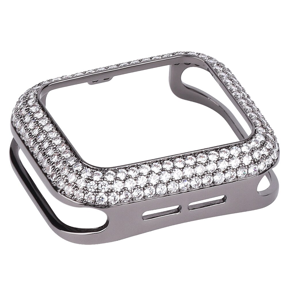 Luxury Metal Diamond Case For Apple Watch 38mm 40mm 42mm 44mm Watch Cover Shockproof Hard Shell For iWatch Series 6 5 4 3 2 1 SE: Black White / 40mm