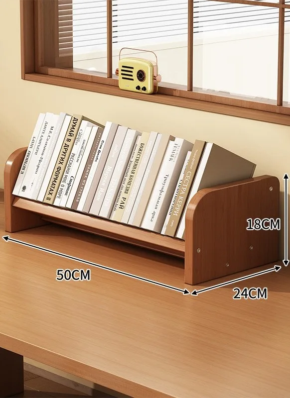 Rack de armazenamento de estante de mesa, mesa de casa de estudante, rack de armazenamento de suporte de livro pequeno, mesa de quarto, estante de livro simples: Branco