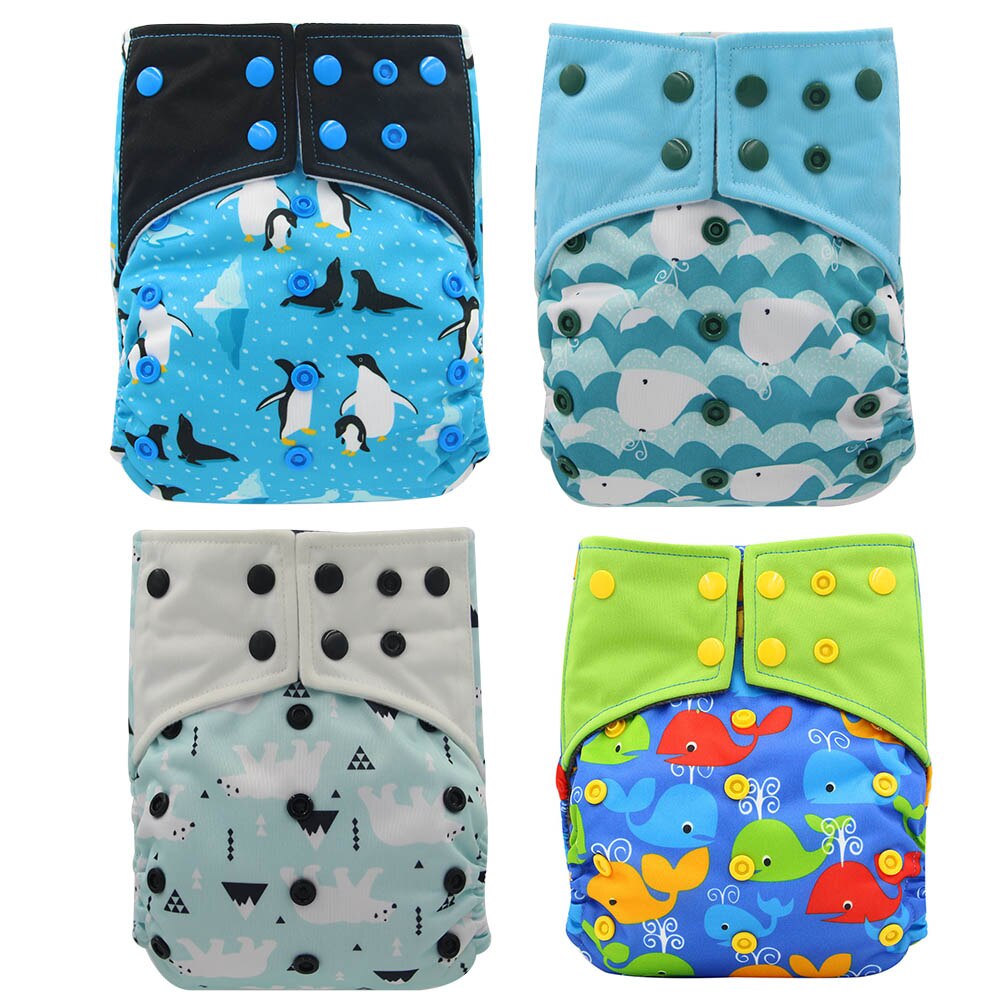 4PCS/Pack Washable AI2 Cloth Diapers Bamboo Charcoal Inner Baby Diaper Cover Washable Reusable Pocket Diaper Baby Nappies: 88(AI2)