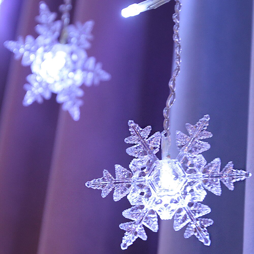 3.5m 96 LED Snowflake Light String Twinkle Garlands Decoration for Christmas Lamp Party Wedding Decorative Fairy Lights