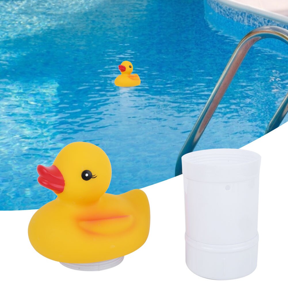 Pool tillbehör pool söt anka-form flytande kemisk klor dispenser för 0.5-1in tablett flytande