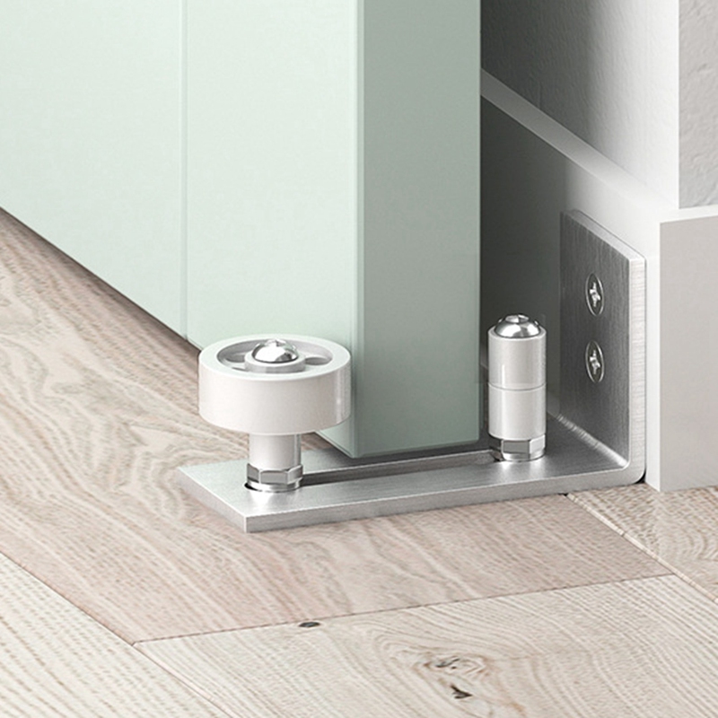 Barn Door Stopper Ground Guide Wall Guide Silver 8 Combinations with Double Bearing Floor Rail Slider