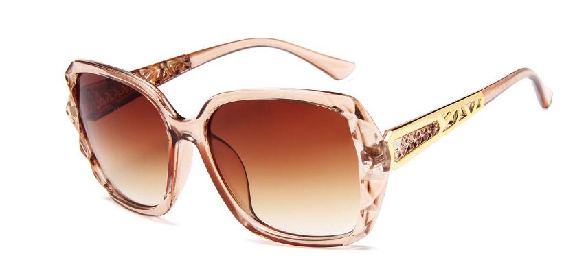 Dcm overdimensionerede firkantede solbriller kvinder sommer gradient stor stil klassiske sol solbriller  uv400: C6 brune