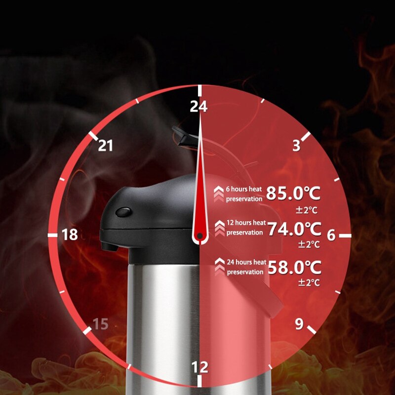 2,5 L Vom Flughafen Kaffee Spender mit Pumpe 24 Stunde Thermische Isolierte Heißer Getränke Dispenser für Kaffee, jede Flüssigkeit oder Trinken