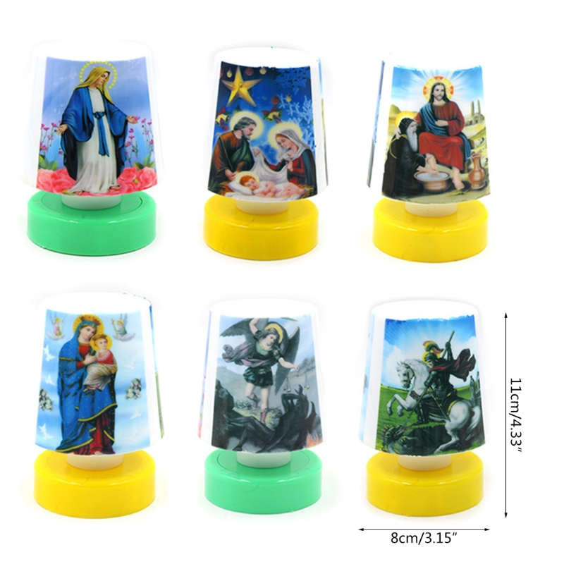 Weihnachten Krippe Drucken Mini Nachtlicht Batterie angetrieben Jesus Christus Christian Nacht Schreibtisch LED Lampe Kirche Dekor