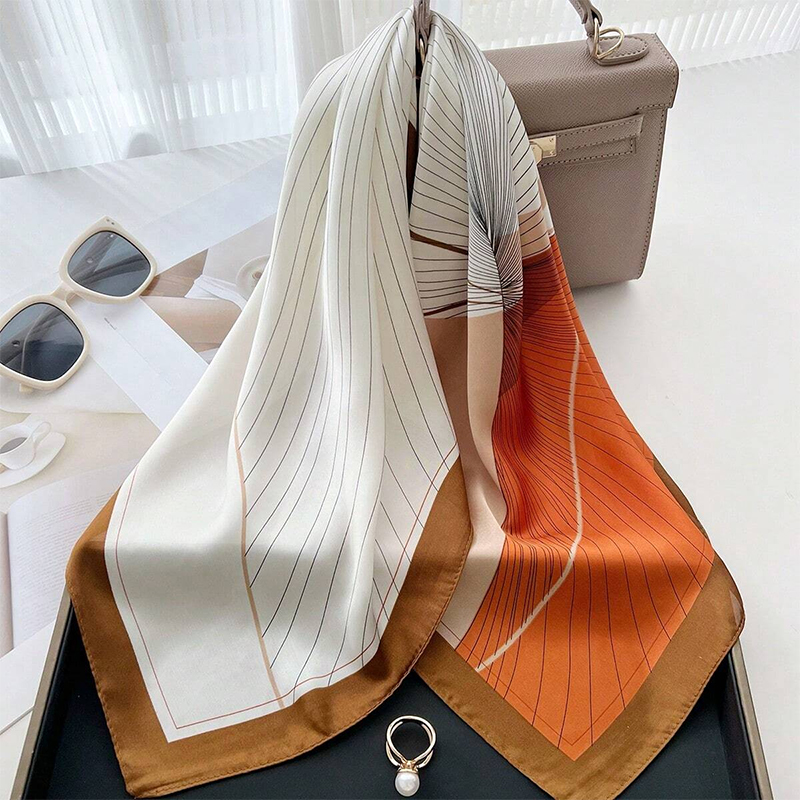 Luxe Sjaal Vrouwen 70*70Cm Satijn Zijde Gevoel Vierkant Haar Wikkelen Foulard Satijnen Sjaal Big Size Hoofd Bandana hijab Zakdoek