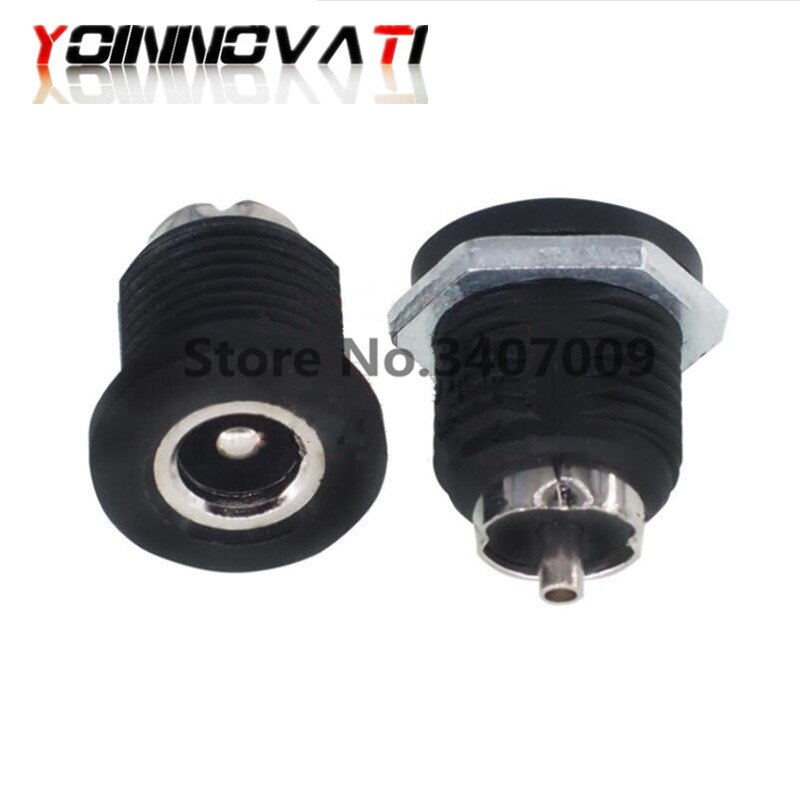 10 Prises DC Power Jack Femelle 5,5 X 2,1 Mm - Montage Panneau - Connecteur 3 Broches - Lot De 10