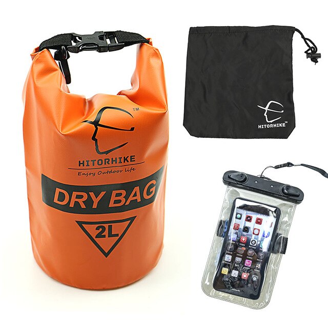 2L pcv na zewnątrz IPX6 worek wodoszczelny suchy torba z etui na telefon trwałe lekkie nurkowanie pływające kemping plecak turystyczny torby robić pływania: pomarańczowy