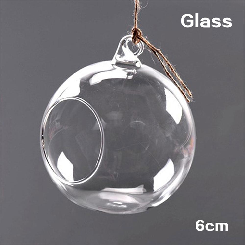 Globe Shape Glass Candlestick Candle Holder Succulent Style Clear Round Light Home Decors Wedding Dia.6CM Tea Light Holder