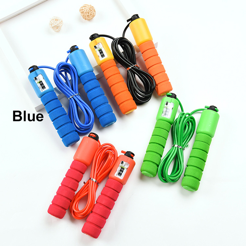 Cordes à sauter avec compteur sport Fitness réglable vitesse rapide comptage sauter corde à sauter équipement d'entraînement de fil pour adultes enfants: Bleu
