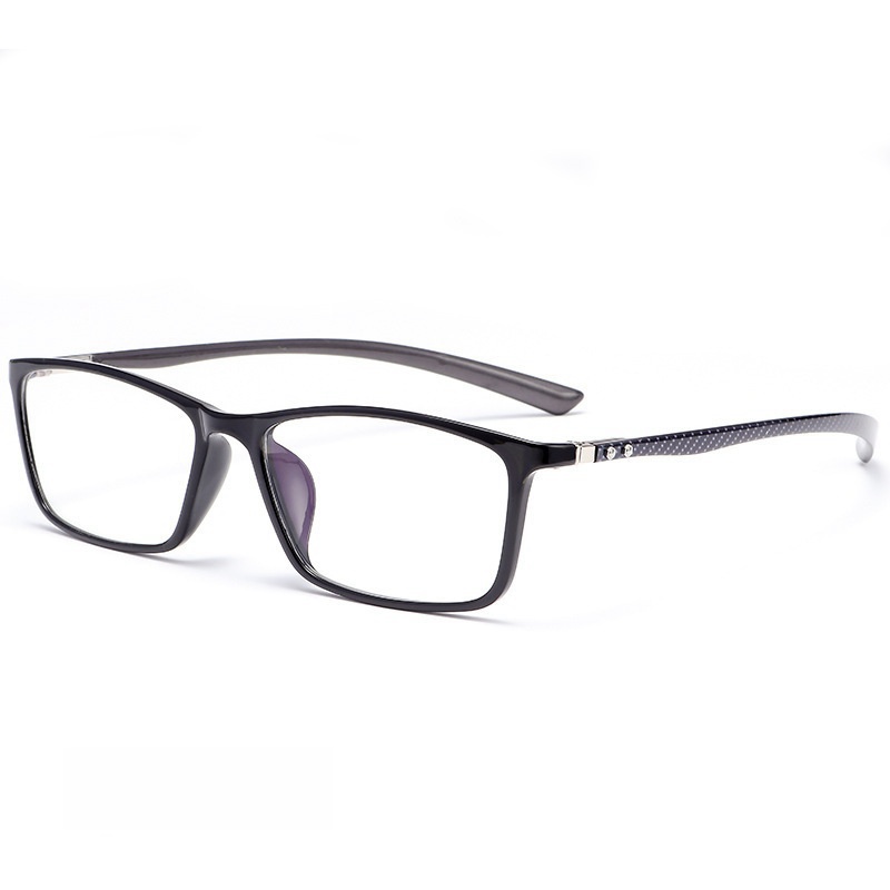 Montura de gafas de fibra de carbono ultraligera para hombre y mujer, marco cuadrado, prescripción óptica, novedad de 2024, 6009: Negro