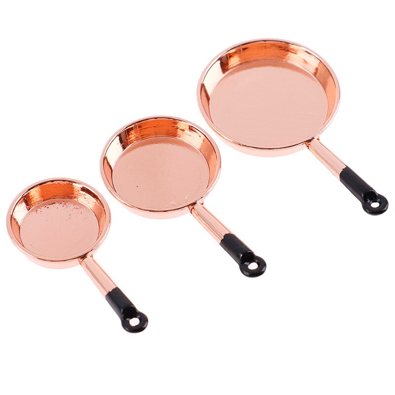 3 pz/impostato 1/12 Bilancia Vintage ▾ Casa Delle Bambole in Miniatura in Metallo Padella Frittura Padelle da cucina Pentola Pentolame E Utensili per Cucinare Cucina Accessorio di Alta Qualità: 2