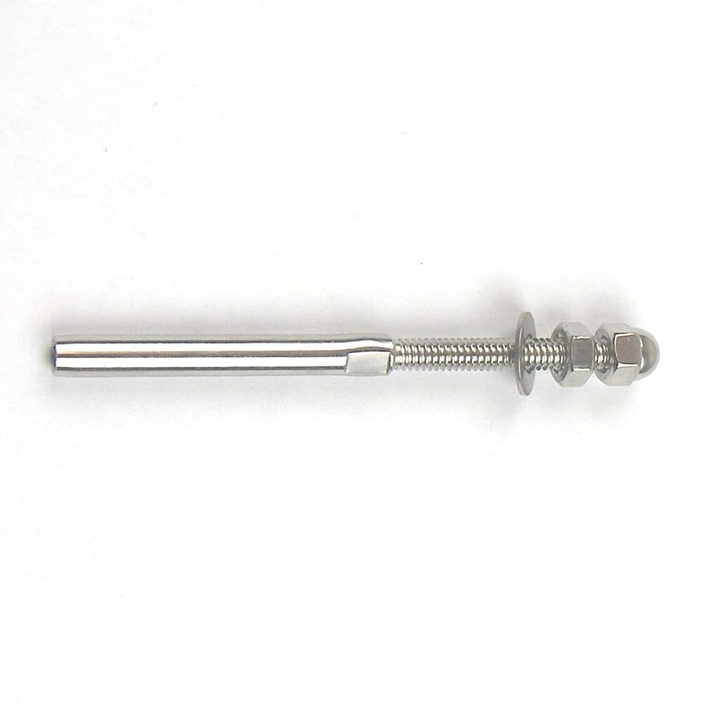 10 pcs Stainless Steel Cable Railing End Fitting Terminal - Stud End Fitting- Right Hand Swage- 1/8 INCH Cable - Hand